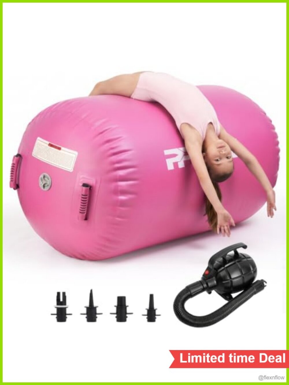 Inflatable Tumbling Mat Air Roller PVC Gymnastics Training Barrel with Pump